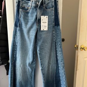Zara patch wide leg Jean
